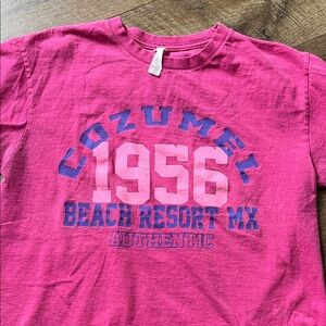 Cozumel 1956 Beach Resort Graphic Tee - Hot Pink